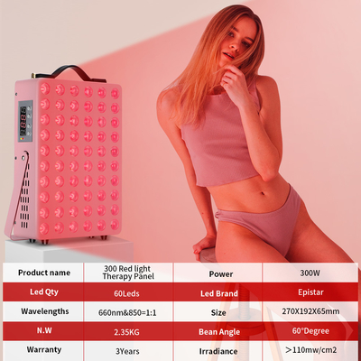 comprar painel vermelho da luz do diodo emissor de luz de 300W 660nm 850nm para o alívio das dores/o tratamento dano da pele fabricação em linha