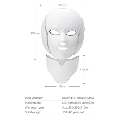 comprar Máscara protetora do diodo emissor de luz da luz do fotão de PDT facial e cores da terapia 7 da beleza da pele do pescoço fabricação em linha