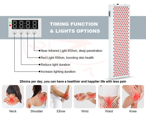 Painel de terapia de luz vermelha de alta potência infravermelho 1000 w corpo inteiro para aquecimento 660 nm 850 nm