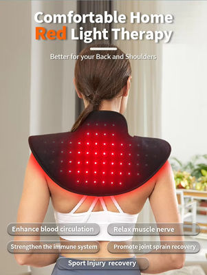Relógio de ombro portátil de terapia de luz vermelha para o pescoço 660nm e 850nm luz infravermelha sem fio + vibração para alívio da dor na parte superior do corpo 660nm / 850nm infravermelho com massagem de vibração, controlador sem fio para dor