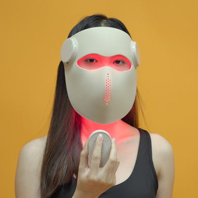 Máscara 3D de terapia de luz vermelha e infravermelha    660+850+1064nm + LED azul 460nm, 288 luzes, endurecimento da pele e tratamento de acne, CE / RoHS / FCC