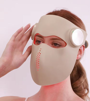 Máscara facial LED 3D sem fio   288 chips LED, 660nm 460nm 850nm 1064nm Light Therapy, 2 modos, temporizador, rejuvenescimento e dispositivo antienvelhecimento da pele