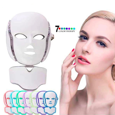 A terapia facial clara vermelha da luz do fotão do dispositivo conduziu cores da terapia 7 da beleza da pele da luz da máscara