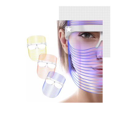 Da cara facial da máscara de 7 cores terapia infravermelha clara vermelha conduzida profissional do fotão