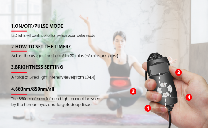 Correia do envoltório da almofada de corpo da luz infra-vermelha da máquina da terapia da luz do diodo emissor de luz da perda de peso 850nm 1